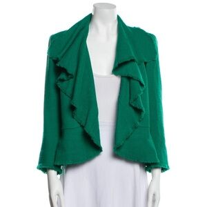 Green Ruffled Blazer